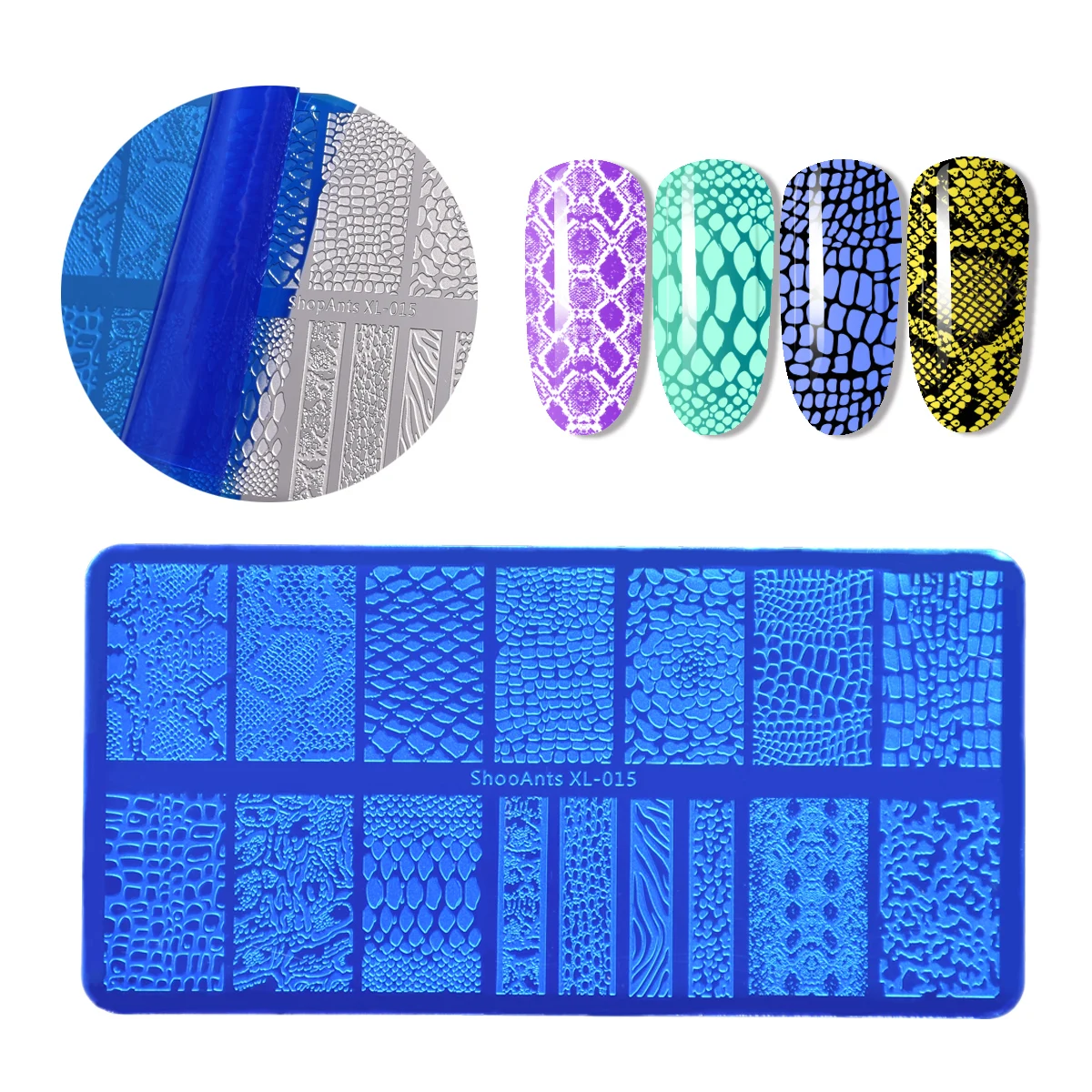 SHOPANTS 6*12 см прямоугольник из нержавеющей стали фотозмея животное кожа