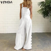women summer sexy sleeveless rompers 2021 vonda casual loose solid party playsuits femme backless office overalls jumpsuits