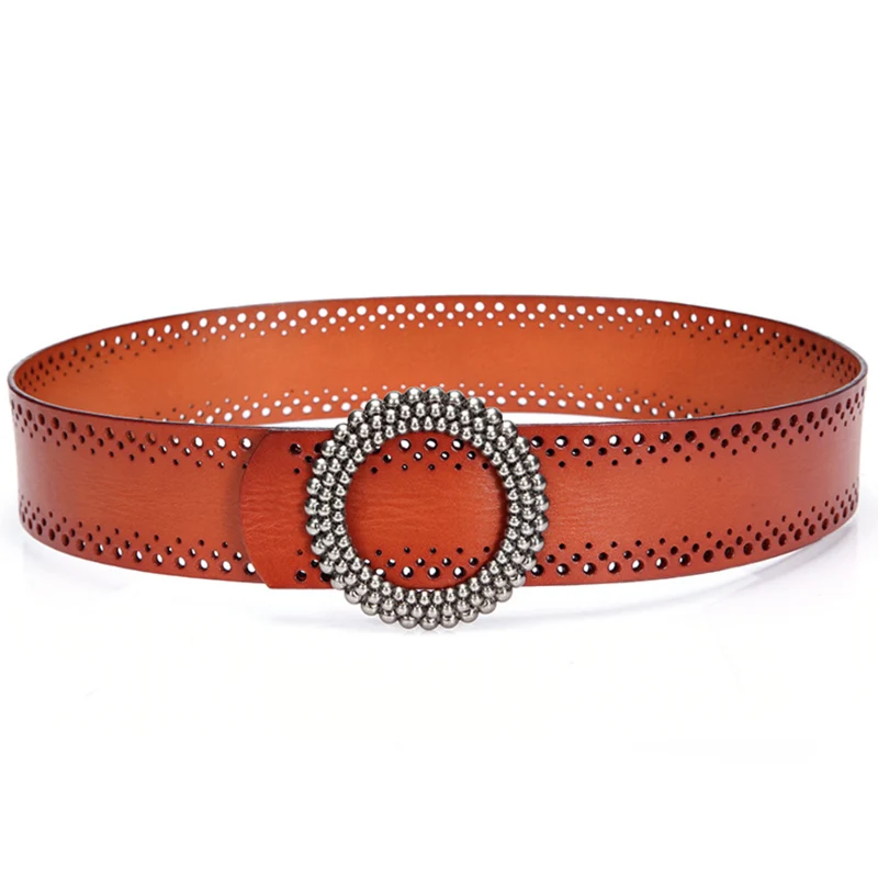 brown belt Cinturon mujer, дизайнерские женские ремни, высокое качество, натуральная кожа, ремни для женщин, зеленый, коричневый, большого размера плюс, широкий роскошный ремень - Цвет: brown belt