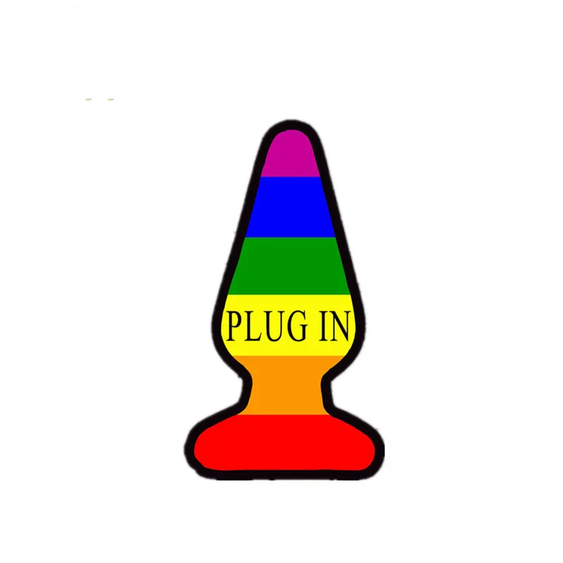 

6.5*11.5CM Funny PLUG IN Rainbow Graffiti Car Sticker Reflective Decal PVC