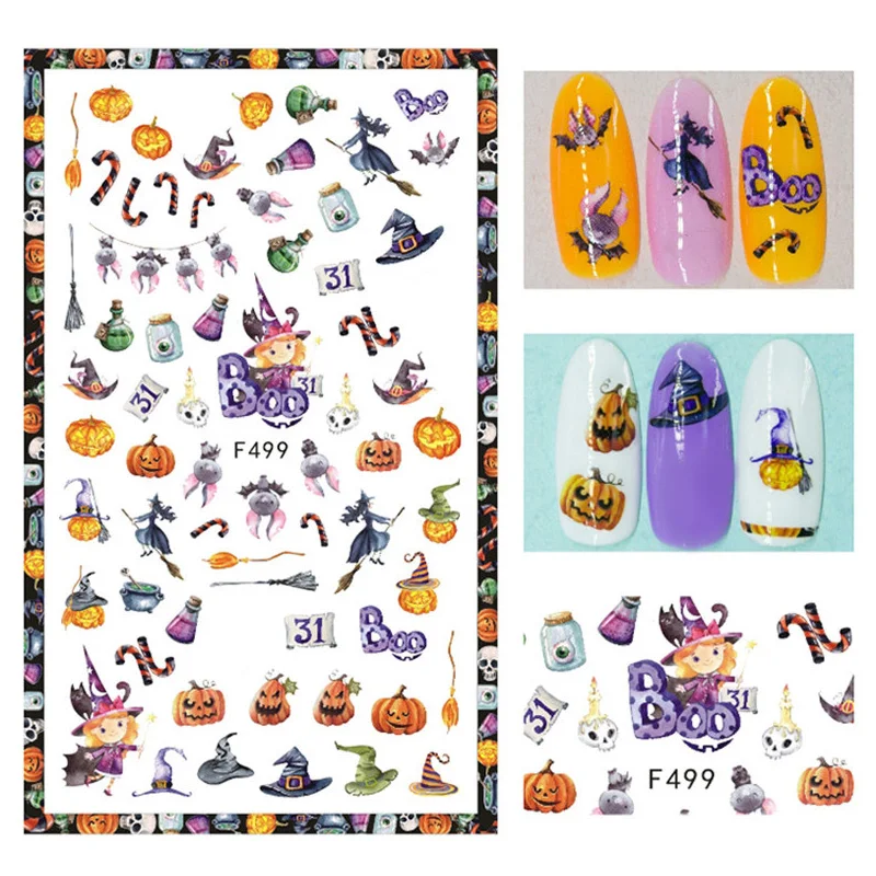 1 шт. наклейки для ногтей переводные на ногти Рождество и Хэллоуин смешанные
