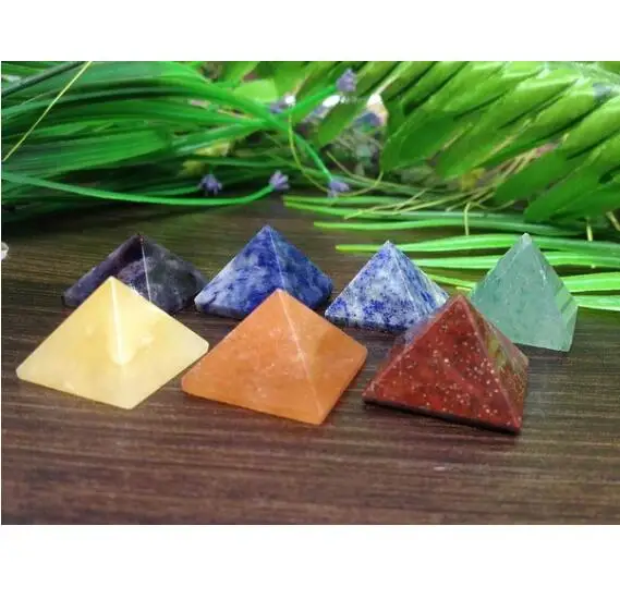 7 шт./упак. чакра Пирамида камень набор с украшением в виде кристаллов исцеления
