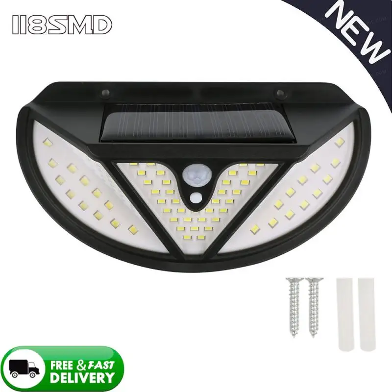 

117/118 LED Solar Powered Light 3 Modes PIR Motion Sensor Solar Wall Lamp Outdoor Waterproof Garden Yard Security Lights