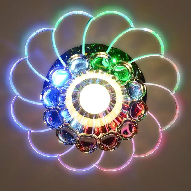 

Mini Modern Colorful 5W Crystal Chandelier LED Ceiling Lamp for Hallway, Bedroom, Kitchen Decor