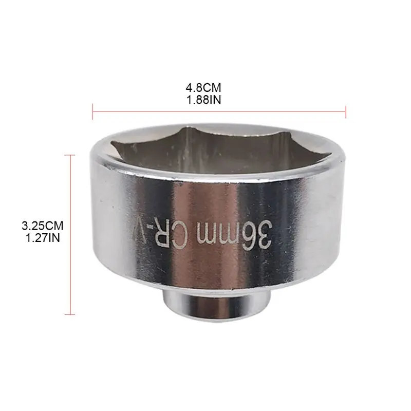 

2021 New 36mm Oil Filter Socket Tool Wrench 3/8" Drive Cap Remover Low Profile for Garage