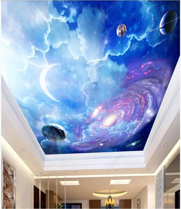 

Настенные 3D-обои на потолок, фэнтезийная Вселенная, звездное небо, облака, домашний декор в гостиную, обои для стен в рулонах