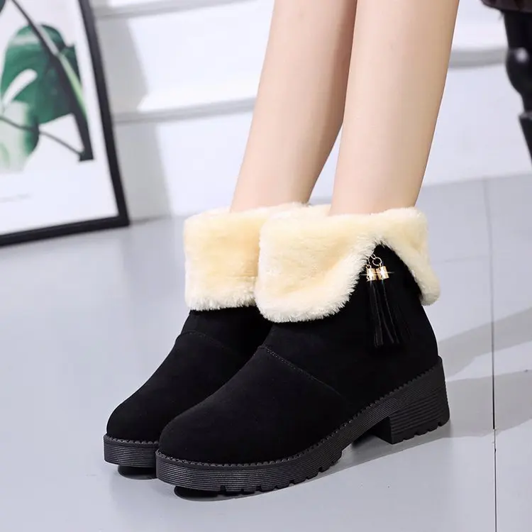 

Новинка 2021, женские сапоги, зимние плюшевые теплые сапоги до середины икры, сапоги на платформе и толстом меховом каблуке, женские сапоги