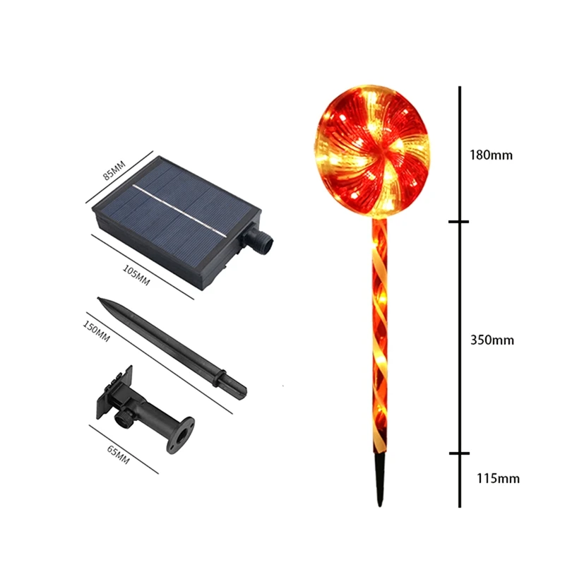 

One for Four Solar Lollipop Lights Outdoor Waterproof LED Christmas Candy Lights Holiday Decoration Lawn Lights