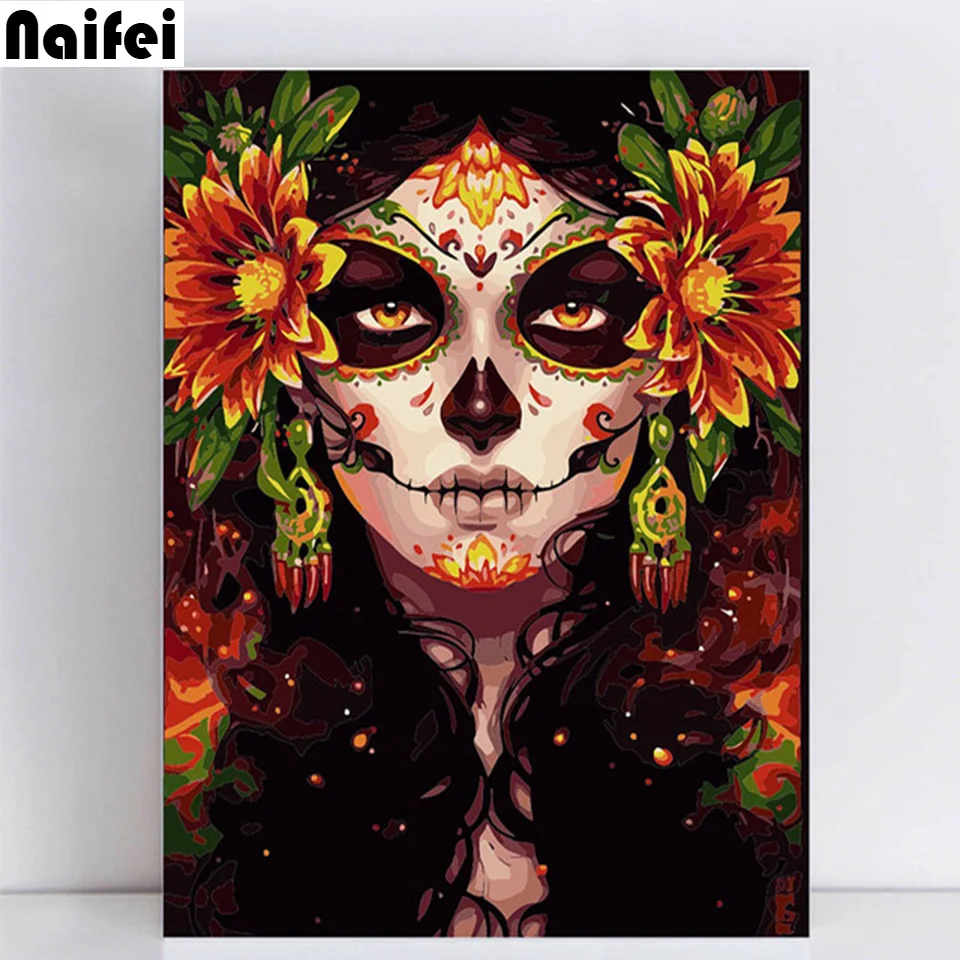 Картина из страз Круглая Мозаика картина с татуировкой цветок женщина алмазная