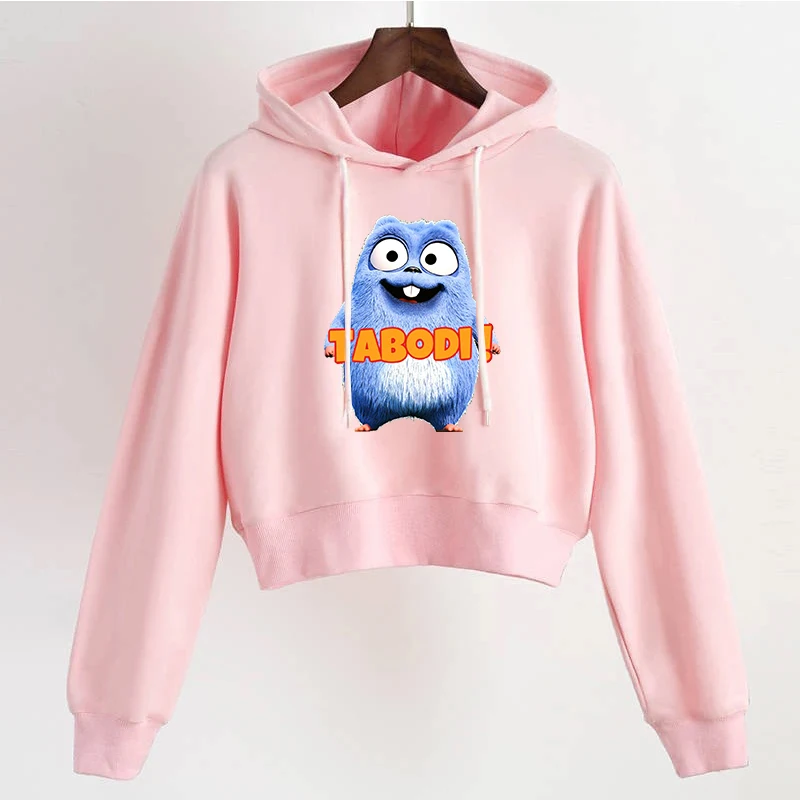 

Новинка 2021, забавная укороченная толстовка с леммингом, модные топы с принтом, кавайная Женская одежда в стиле Харадзюку, милая свитшот с кр...