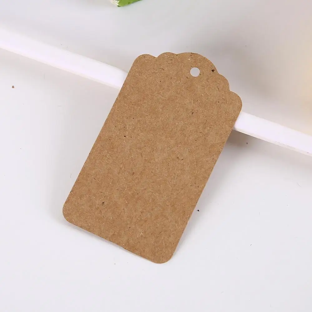 AA-brown 100 шт упаковочные этикетки DIY крафт-бирки коричневые/черные/белые крафт-бумажные бирки для упаковки подарков бирки для украшения свадебного подарка - Цвет: AA-brown