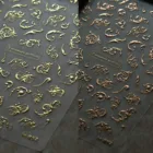 Розовое золото, 3D Резные дизайнерские наклейки для ногтей, наклейки для ногтей с клейким веществом для женщин и девушек, инструменты для маникюра