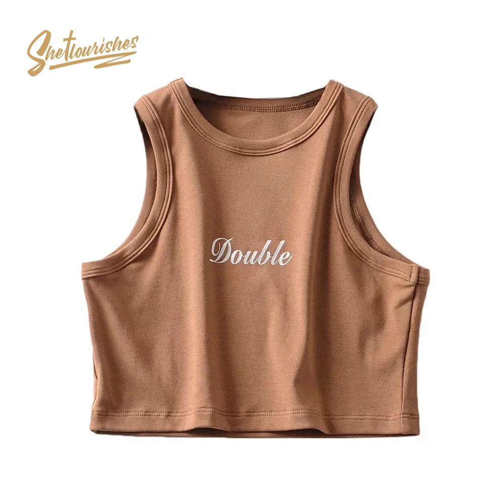 Женская майка для активного отдыха shebloom двойная пикантная с буквенным принтом