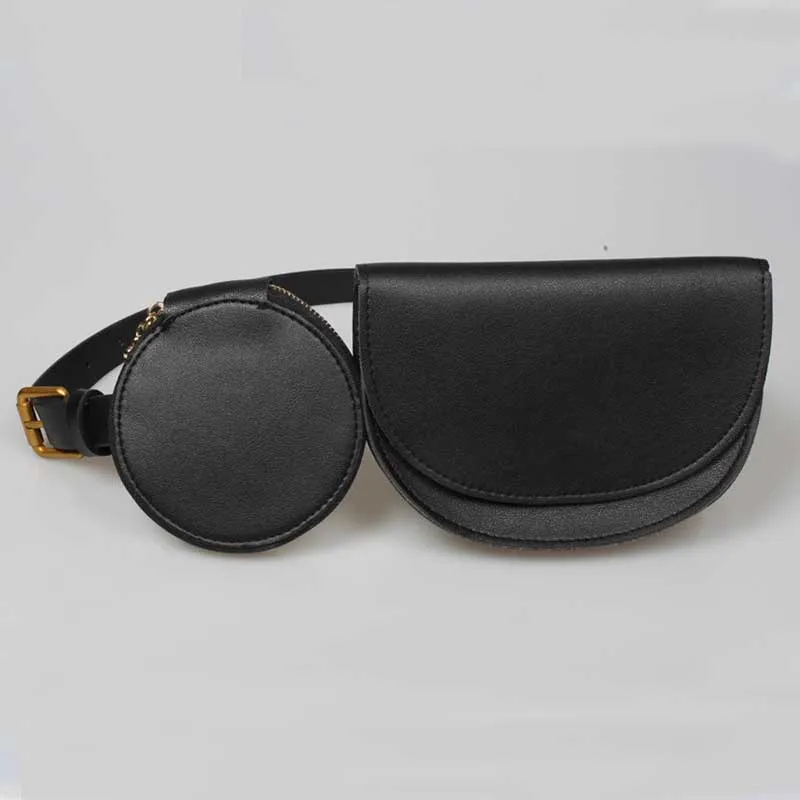 Black waist bag Fanny Pack Для женщин простой Винтаж контраст Цвет сумка на поясном ремне Повседневное съемные регулируемые Сумочка с отделением для монет, спортивная сумка для йоги поясная сумка 140 - Цвет: Black waist bag