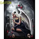 Алмазная 5D картина сделай сам, полноразмерная Алмазная вышивка, вышивка крестиком, фотография розы, Череп, круглая Алмазная мозаика