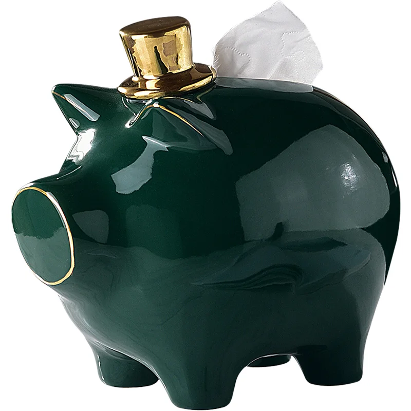 

Creative Cute Pig Tissue Box Living Room Coffee Table Ceramic Tissue Boxes Napkin Drawer Box Desk Organizer Home Decoration 50TB