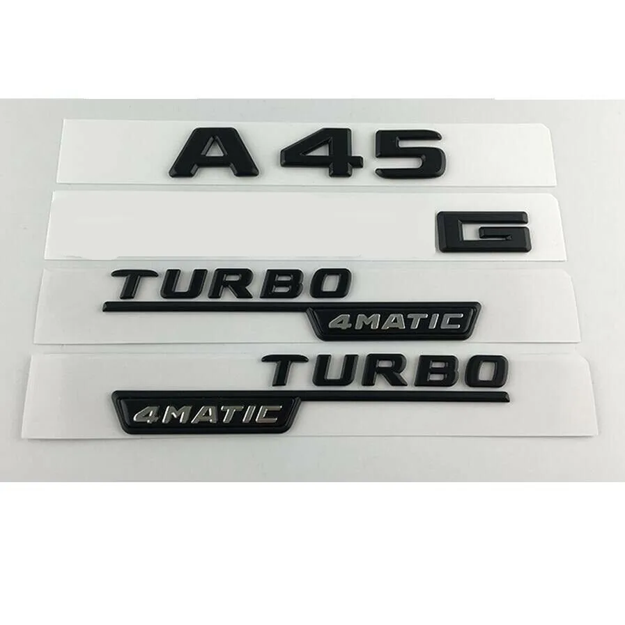 Черный A45 TURBO 4matic Багажник крыло буквы значки-эмблемы для Mercedes Benz | Автомобили и