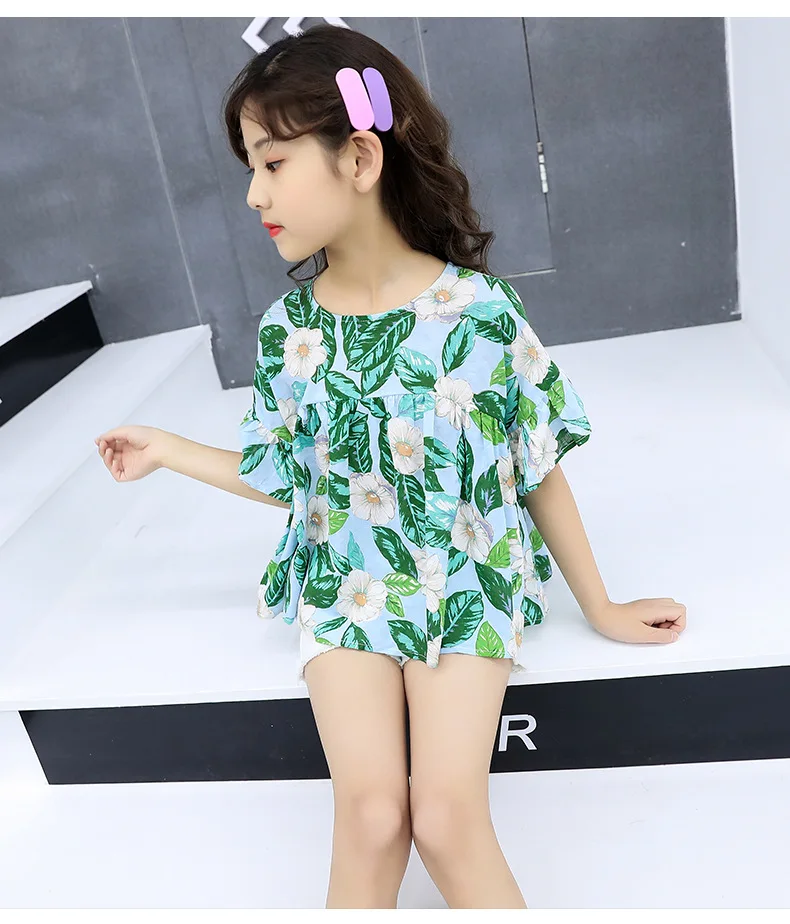 

Girls' Summer Suit New Fashion Children's Fashion Short Sleeve + Shorts Set