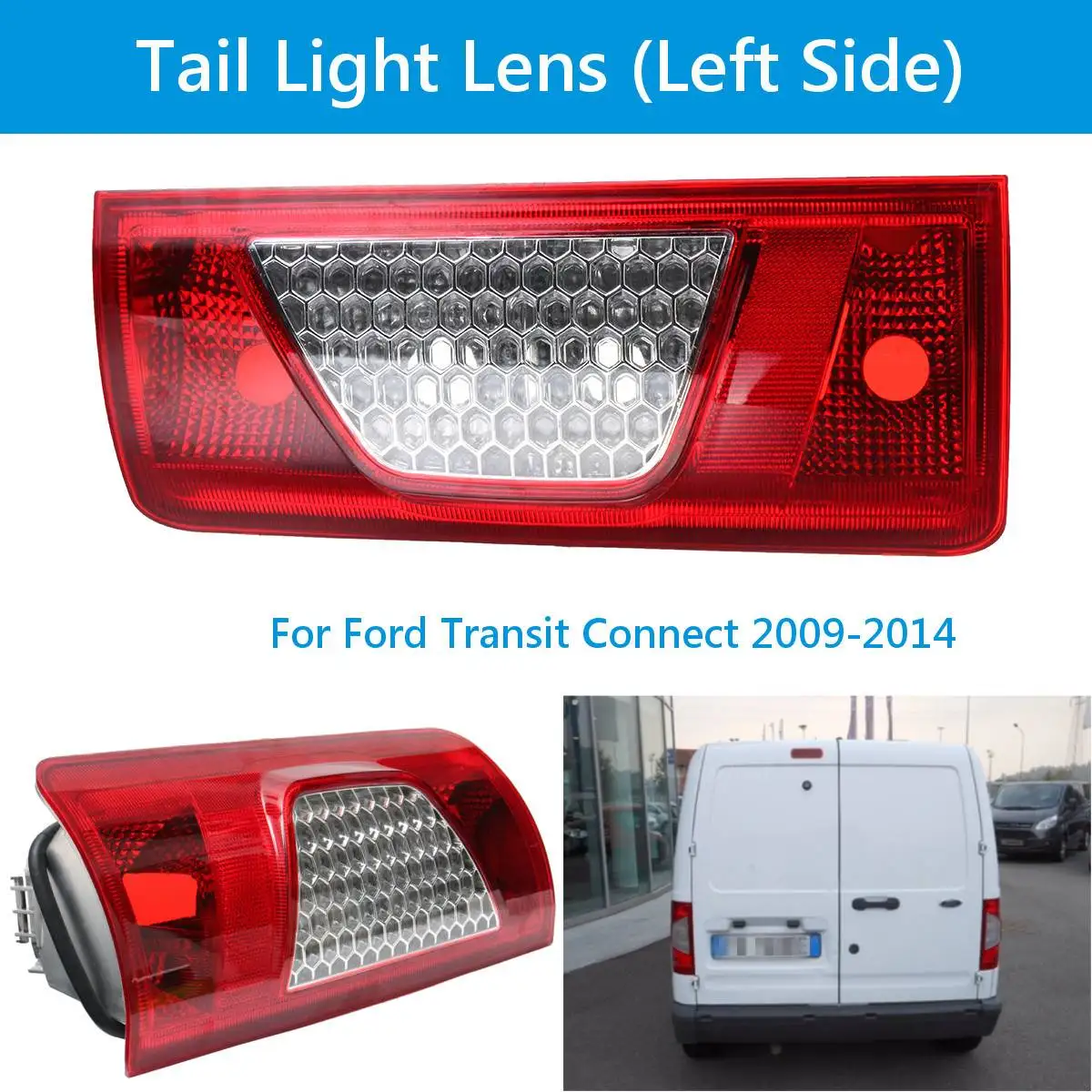 

Автомобильный красный и прозрачный правый левый задний фонарь, Запасные линзы, фонарь тормоза для Ford Transit/Connect 2009-2014
