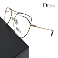 dilicn 1009 polygon style metal brand designer optical frame clear glasses women