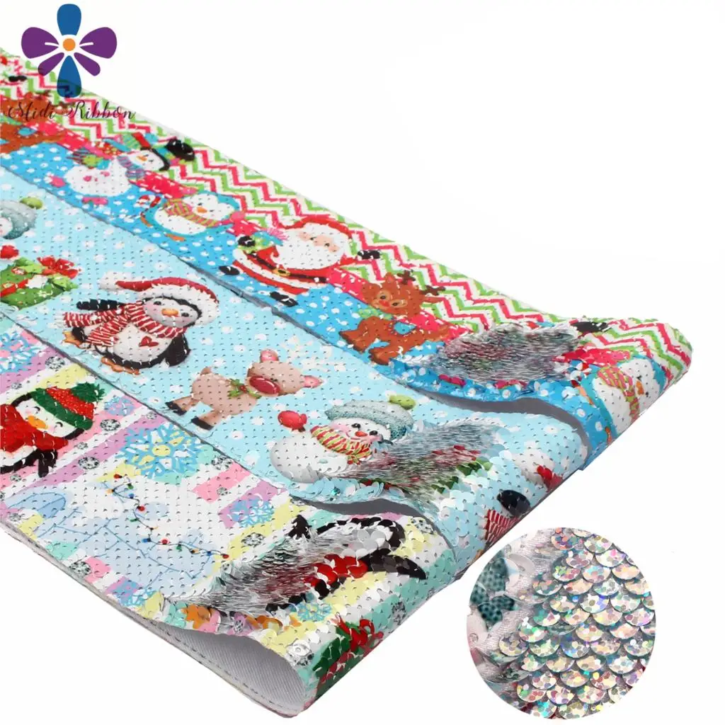 Рождественская Двусторонняя лента с принтом Санта Клауса лося 3 дюйма 75 мм 46