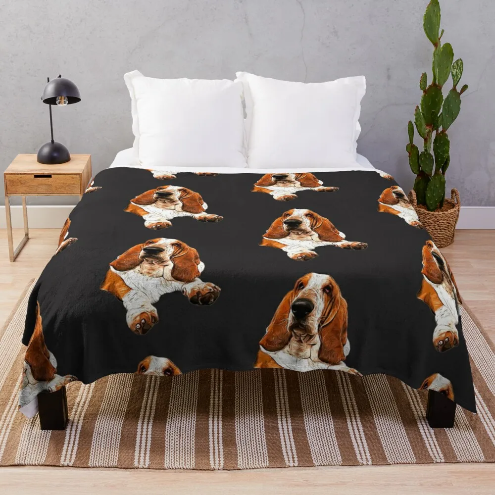 

Basset Hound The Gorgeous Look Blankets Throws for Girls Boys Children's Kids Adult Gift Home Bedroom Decoration Flannel