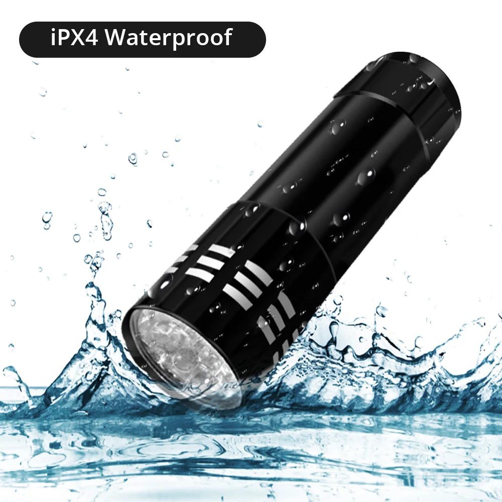 

Ultra Bight 9 Led Flashlight Torch Portable Waterproof Outdoor Aluminum Hand Light 3 x AAA Battery Lighting Camping Hunting Lamp