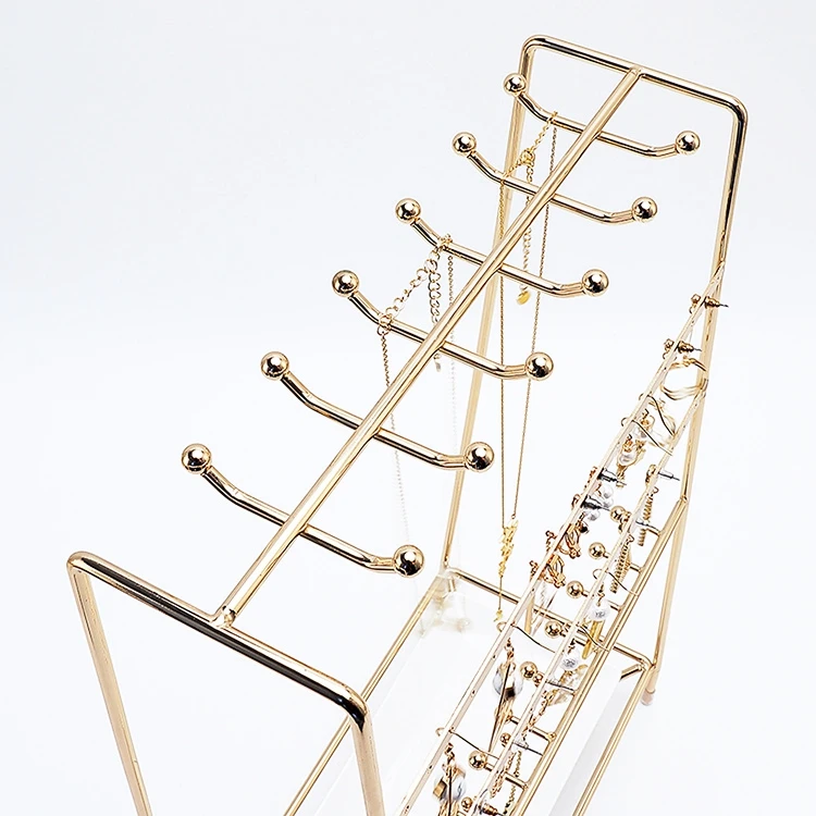 

Jewelry Rack Desktop Jewelry Storage Box Display Rack with Tray for Rings, Bracelets, Necklaces, Earrings