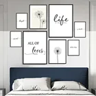 Одуванчик семья первый вдохновляющий холст живопись черный и белый простой все любит плакат гостиной настенный Декор фотографии