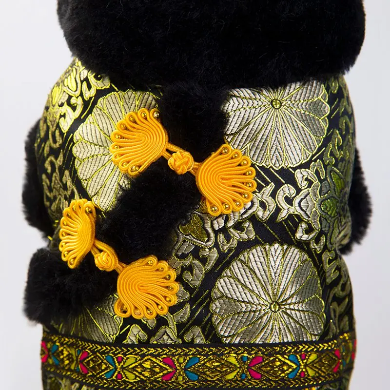 Dog Costume Chinese New Year Tang Pattern 2 Legged Cotton Padded Jacket Winter Warm Clothes |