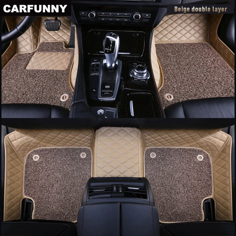 luxury Beige CARFUNNY водонепроницаемые автомобильные коврики для dodge ram 1500 honda civic 4d w639 mercedes w169 Автомобильные ковры автомобильные аксессуары - Название цвета: luxury Beige