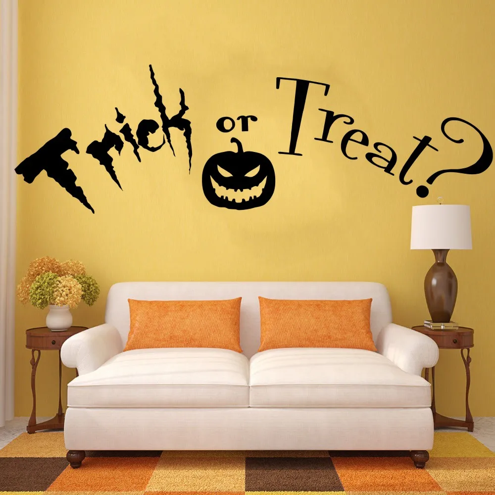 

Trick oder Behandeln Zitieren, Halloween. Vinyl Wand Kunst Aufkleber Aufkleber Wandbild. Home Wand Decor Wohnzimmer 1669