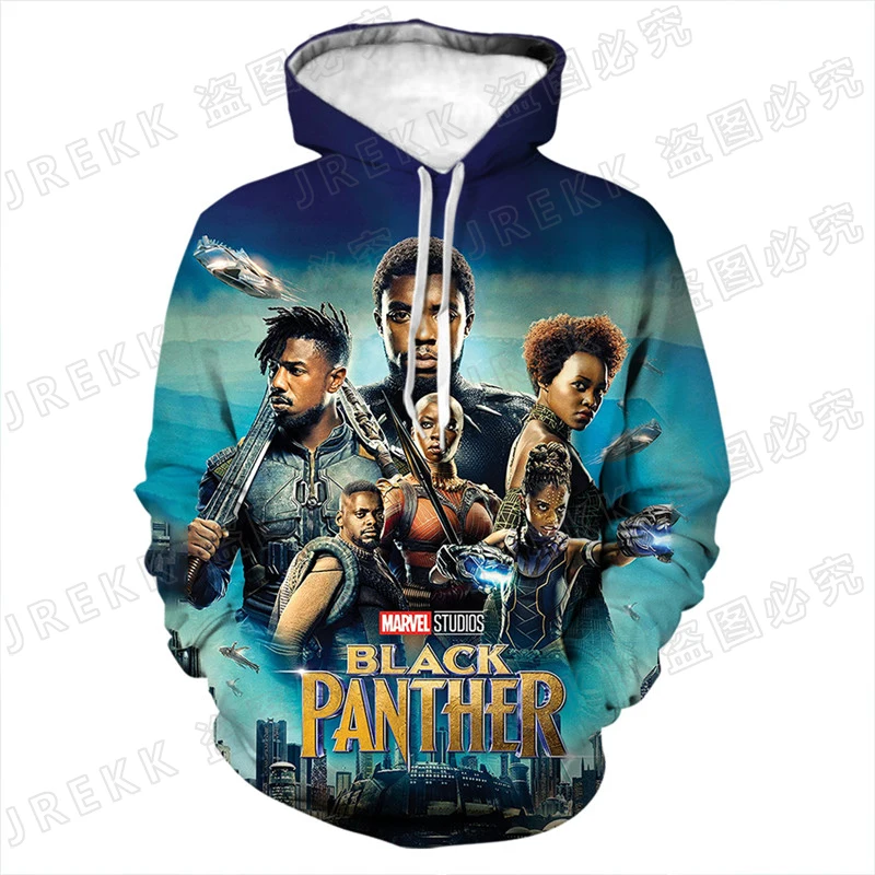 Крутая толстовка с черной пантерой для мужчин и женщин Детские свитшоты пуловер