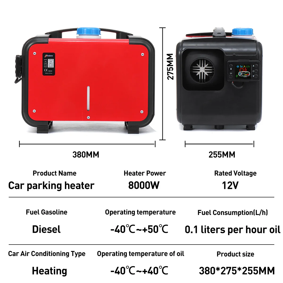 

All in One 1-8KW Adjustable 12V 24V Car Heating Diesels Air Heater Single Hole LCD Monitor Parking Warmer For Truck Bus Boat RV