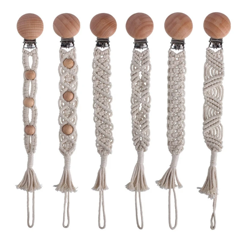 

Crochet Pacifier Clip Chain Woven Cotton Rope BPA-free DIY Dummy Nipple Holder Soother Baby Teething Chewable Toys