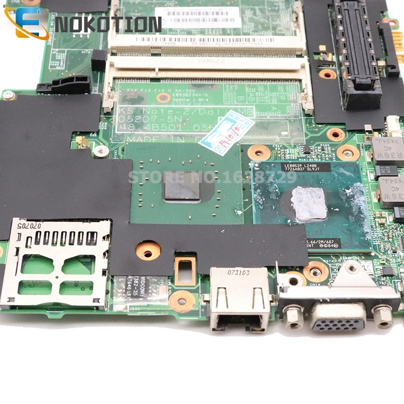 Материнская плата NOKOTION 42T0215 для ноутбука IBM Lenovo X60s ThinkPad системная 48.4B501.05N L2400 1 66 ГГц