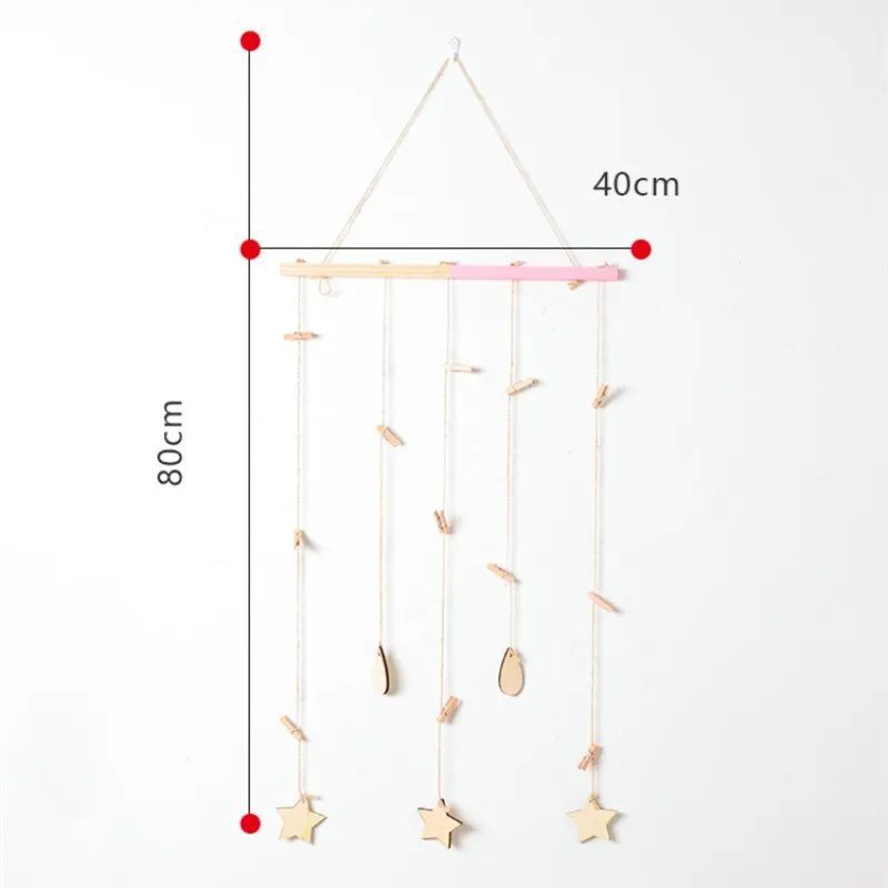 DIY Деревянная открытка фото с зажимами настенные Висячие украшения карточные