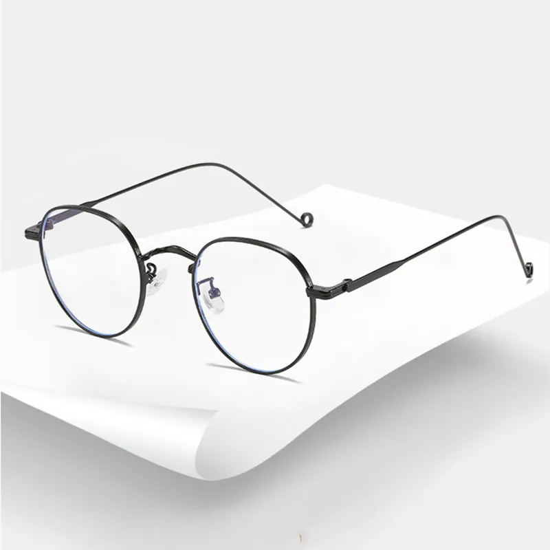 

New Metal Round Rim Anti Blue Light Spectacle Frames Men's Literary Retro Eyeglasses Women's Simple Fashionable Myopia Eyewears