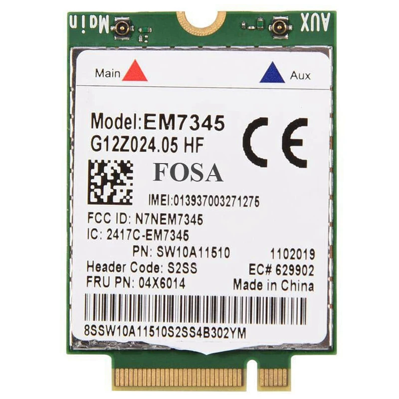 

Беспроводная сетевая карта для ноутбука Lenovo EM7345 LTE 4G, модуль FRU: 04X6014 T450 X250 X240 T440 L440 X1