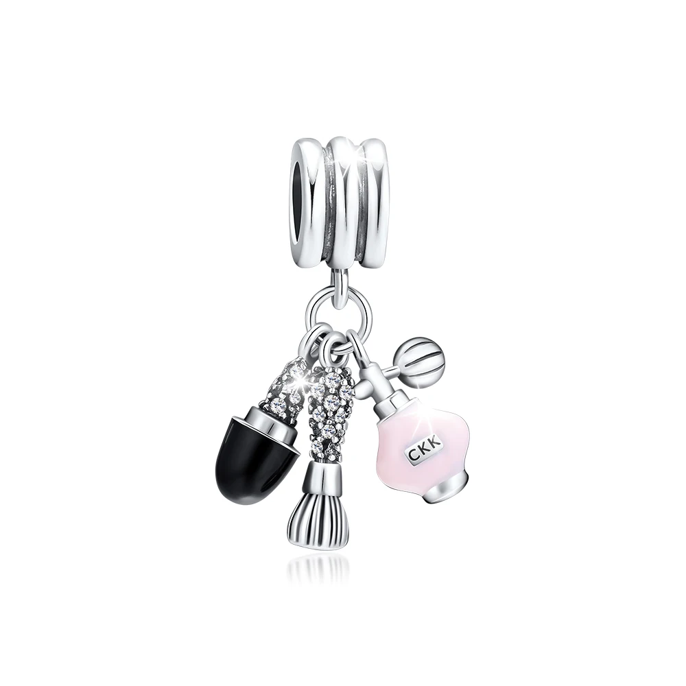 

Fits for CKK Charms Bracelets Ladies' makeup Three-piece Suit Beads 100% 925 Sterling-Silver-Jewelry Free Shipping