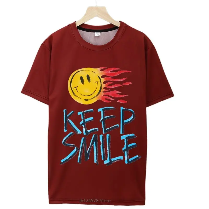 

New Mens Hip Hop Streetwear Graffiti Happy Letter Fire Flame 3D Print T-Shirt Harajuku men Casual Summer Short Sleeve Tshirt