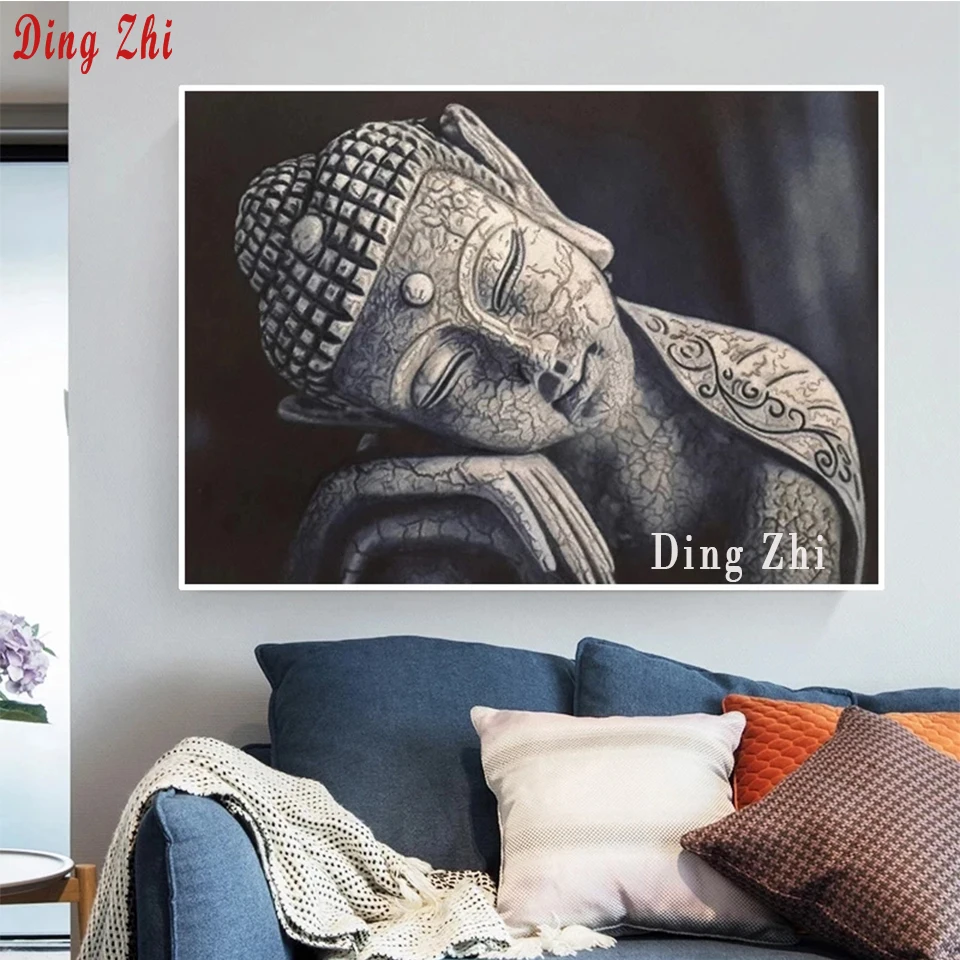 

Картина из алмазов «Культура Будды», абстрактная Современная религиозная вышивка, вышивка крестиком, Спящая Круглая Мозаика Будды