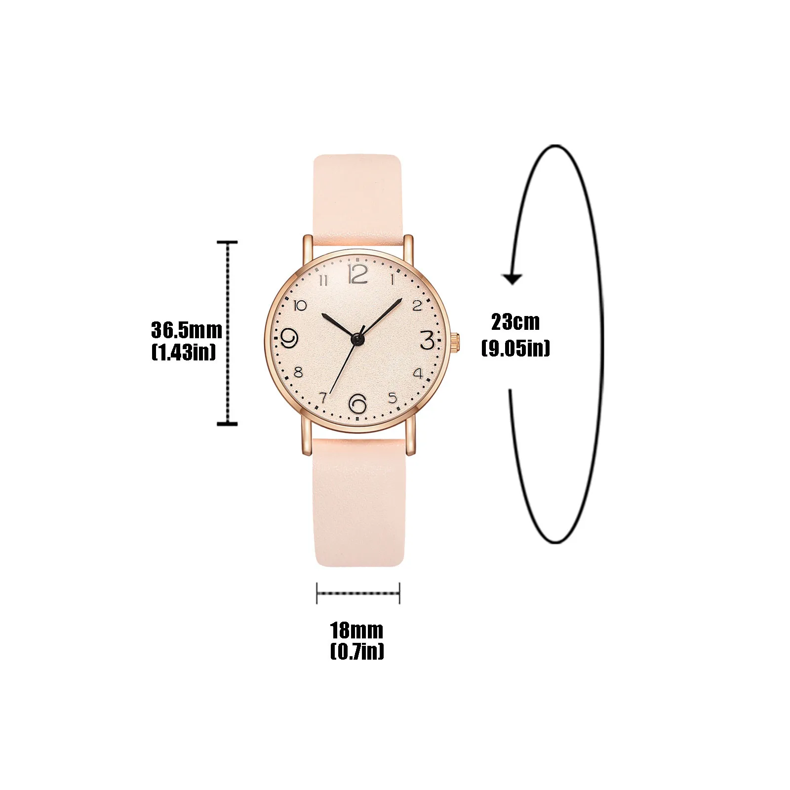 

Simple Quartz Watches Arabic Numerals Leather Strap Alloy Dial Women's Wristwatch Plus 4pcs Bracelet Reloj Mujer Clock Gift