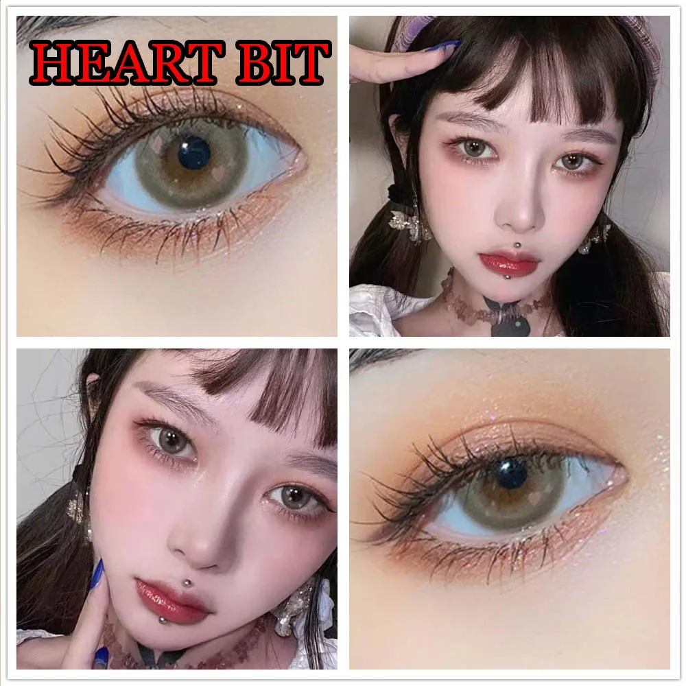 

Sweet Teen Girl Cosmetic Contact Lens for Eye Color Soft Eyewear Glasses Prescription lentes de contacto HEART BIT