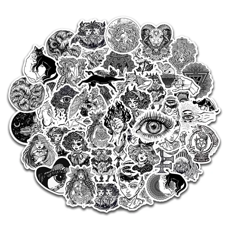 50 шт./компл. ужас и Триллер Стиль Готический Ветер граффити наклейки
