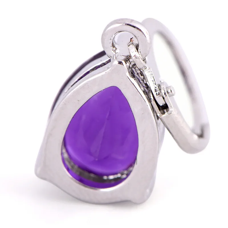 

1 Pair Purple Crystal Zirconia Silver Color Cheap Drop Dangle Earrings For Women Party Trendy Fashion Jewelry