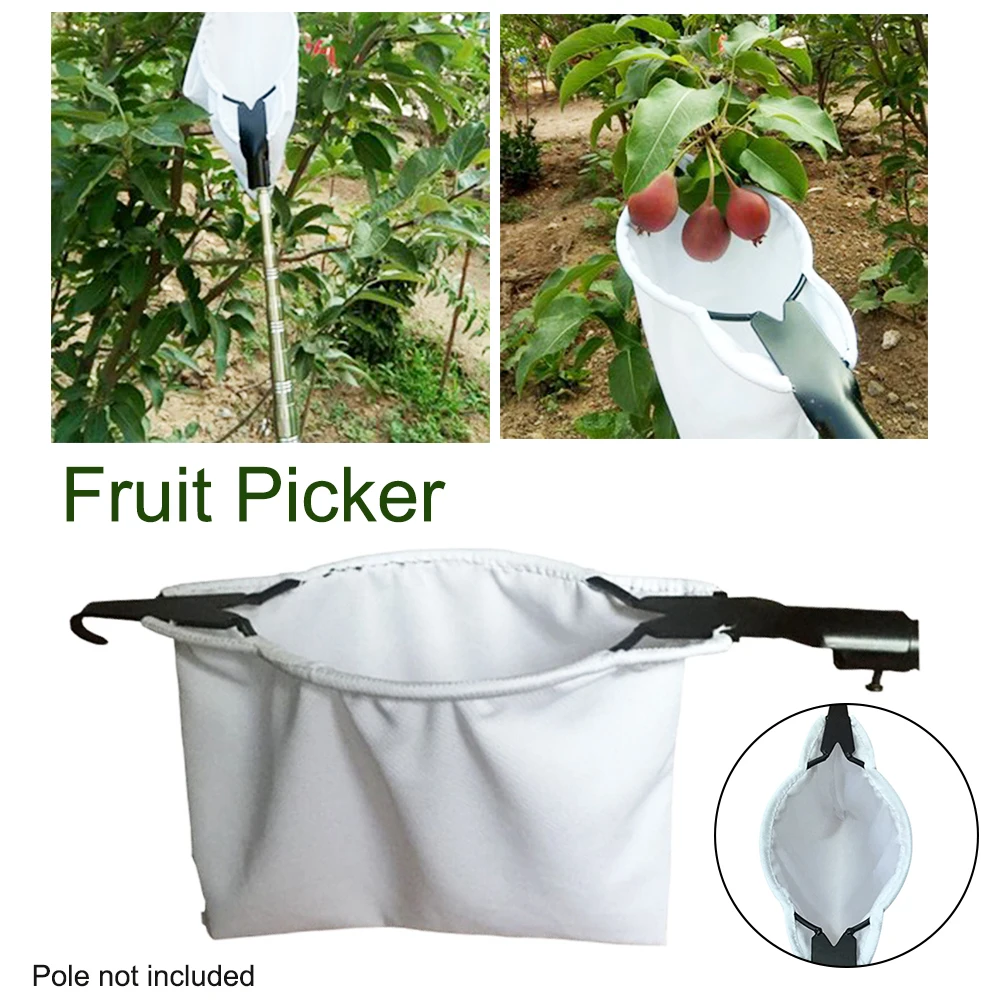 

With Bag Lightweight Steel Farm Outdoor Collector Catcher Practical Pear Peach Orchard Garden Tool Portable Fruit Picker Harvest