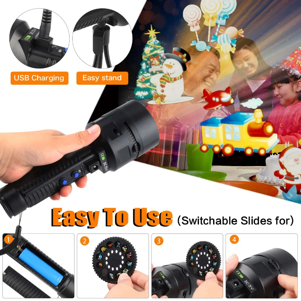 Светодиодный Рождественский лазерный проектор в виде снежинок с 33 узорами