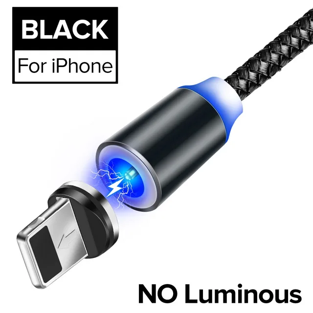 For iPhone Black INIU световой поток магнитного освещения USB кабель для iPhone XR X 7 8 микро Тип C зарядное устройство Быстрая зарядка магнит зарядка USB-C тип-c - Цвет: For iPhone Black