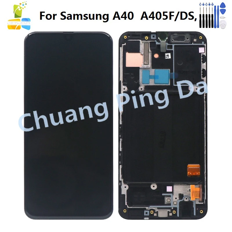 ЖК дисплей 5 9 дюйма для Samsung Galaxy A40 сенсорный экран с рамкой и дигитайзером в сборе